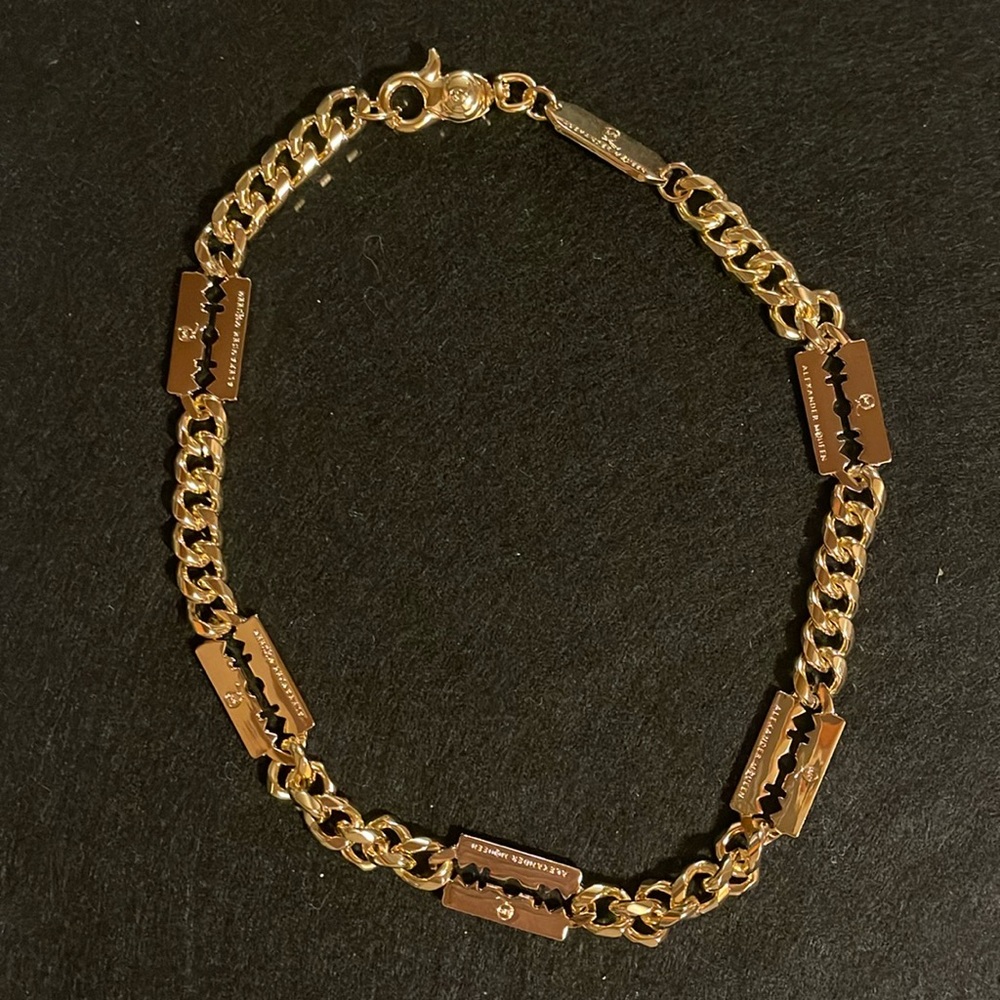 Alexander McQueen Gold Razor Blade Chain Bracelet